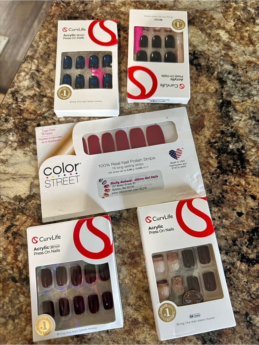Curly life press on nails